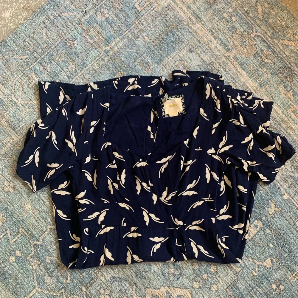 Maeve (Anthropologie) sz 2 Blue and White Dress - Picture 7 of 8